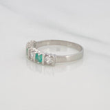 Anillo Acordion Esmeralda 28 Pts 1.55 g / T6 Plata 925