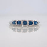 Anillo Acordion Zafiro 28 Pts 1.75 g / T7 3/4 Plata 925