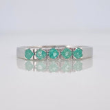 Anillo Acordion Esmeralda 35 Pts 1.4 g / T8 1/4 Plata 925