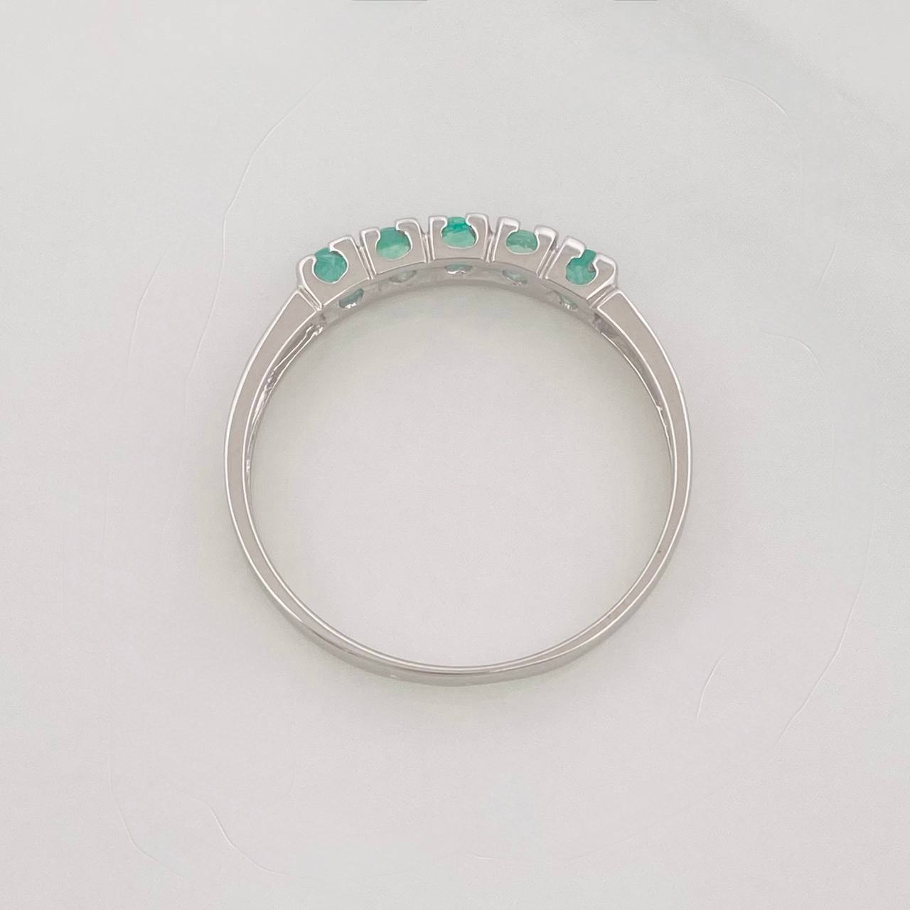 Anillo Acordion Esmeralda 35 Pts 1.4 g / T8 1/4 Plata 925