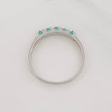Anillo Acordion Esmeralda 35 Pts 1.4 g / T8 1/4 Plata 925