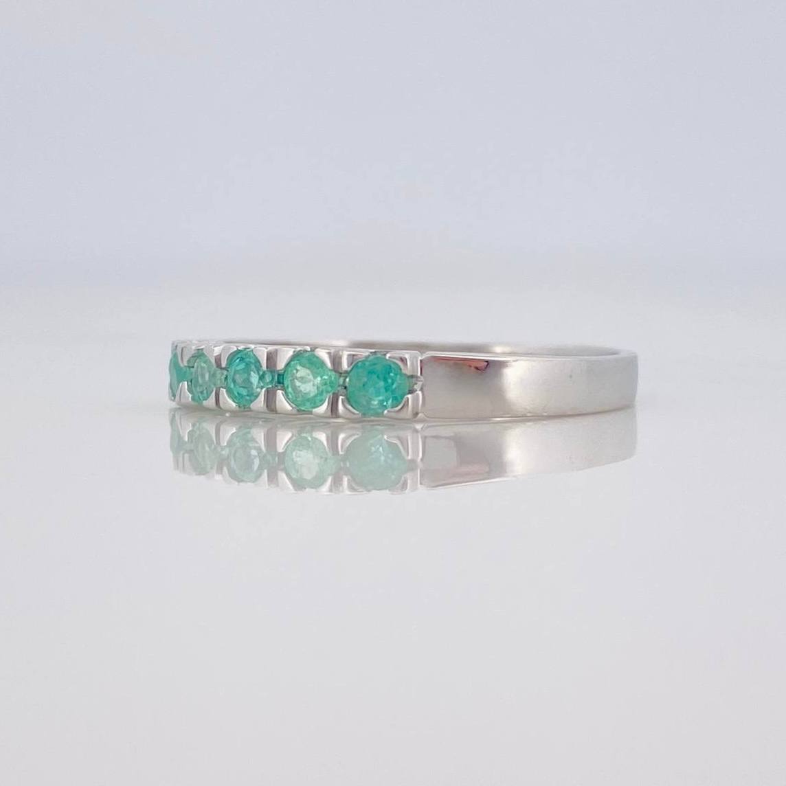 Anillo Acordion Esmeralda 35 Pts 1.4 g / T8 1/4 Plata 925