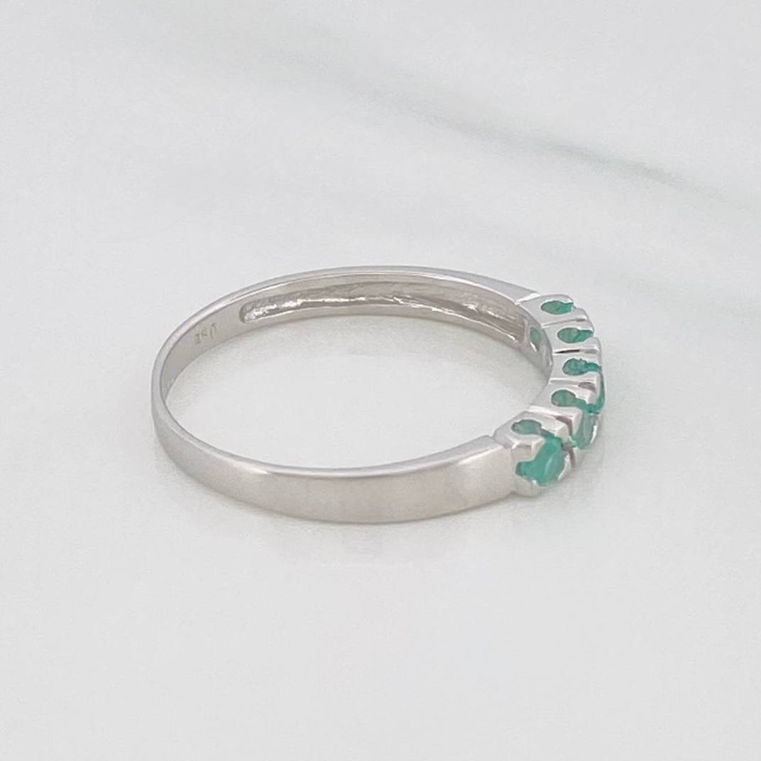 Anillo Acordion Esmeralda 35 Pts 1.4 g / T8 1/4 Plata 925