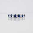 Anillo Acordeón Zafiro 67 Pts 2.3 g / T7 1/4 Plata 925