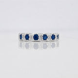 Anillo Acordeón Zafiro 67 Pts 2.3 g / T7 1/4 Plata 925