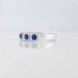 Anillo Acordeón Zafiro 67 Pts 2.3 g / T7 1/4 Plata 925
