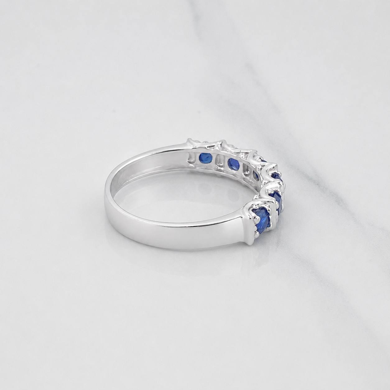 Anillo Acordeón Zafiro 67 Pts 2.3 g / T7 1/4 Plata 925