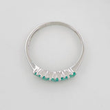 Accordion Ring Emerald 45 Pts 1.4 g / Size 7 1/2 Silver 925