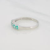 Accordion Ring Emerald 45 Pts 1.4 g / Size 7 1/2 Silver 925