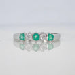 Accordion Ring Emerald 24 Pts 1.5 g / T8 1/2 Silver 925