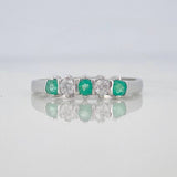 Accordion Ring Emerald 24 Pts 1.5 g / T8 1/2 Silver 925