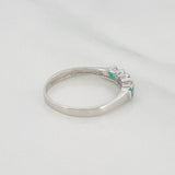 Accordion Ring Emerald 24 Pts 1.5 g / T8 1/2 Silver 925