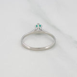 Anillo Solitario Ovalo Esmeralda Pts 1.2 g / T7 Plata 925