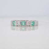 Anillo Acordeón Esmeralda 24 Pts 1.6 g / T6 1/4 Plata 925