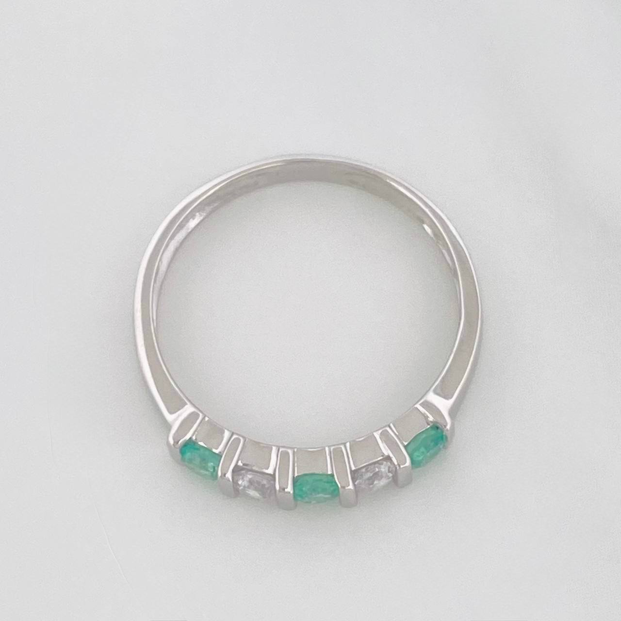 Anillo Acordeón Esmeralda 24 Pts 1.6 g / T6 1/4 Plata 925