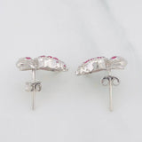 Stud Earrings Turtle Ruby 90 Pts 3.3 g / in / 12 mm Silver 925