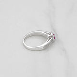 Square Halo Ring Ruby 21 Pts 1.75 g / T6 Silver 925