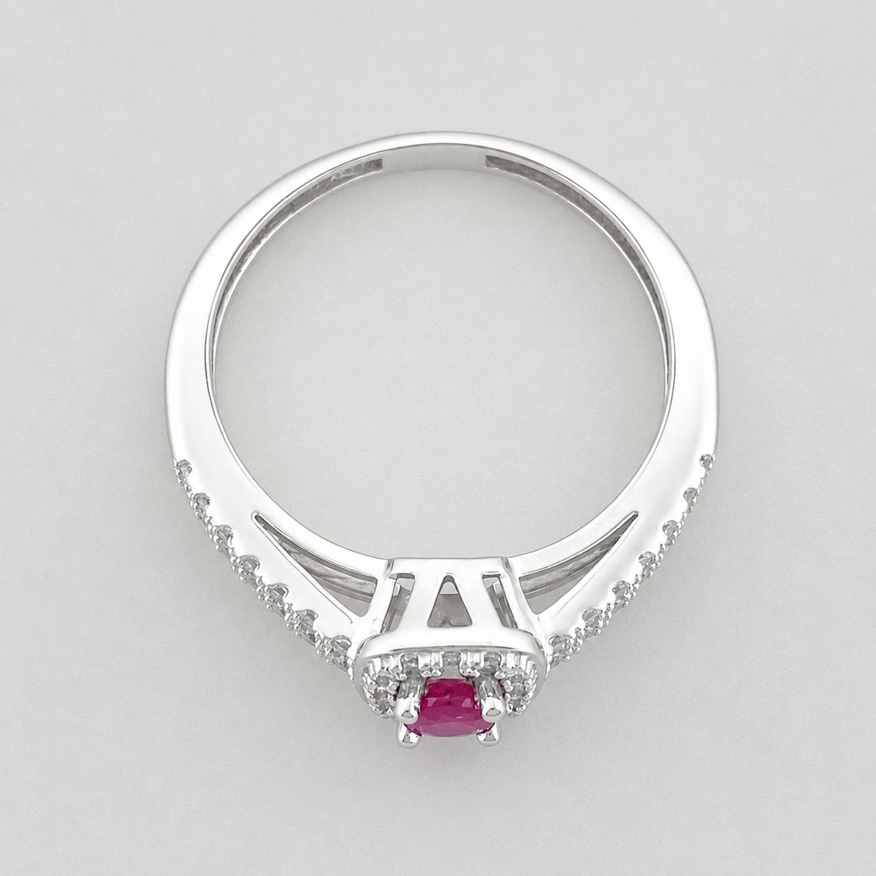 Square Halo Ring Ruby 21 Pts 1.75 g / T6 Silver 925