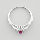 Square Halo Ring Ruby 21 Pts 1.75 g / T6 Silver 925