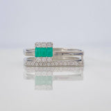 Anillo Churumbela Recto Esmeralda 17 Pts 2.9 g / T7 1/4 Plata 925