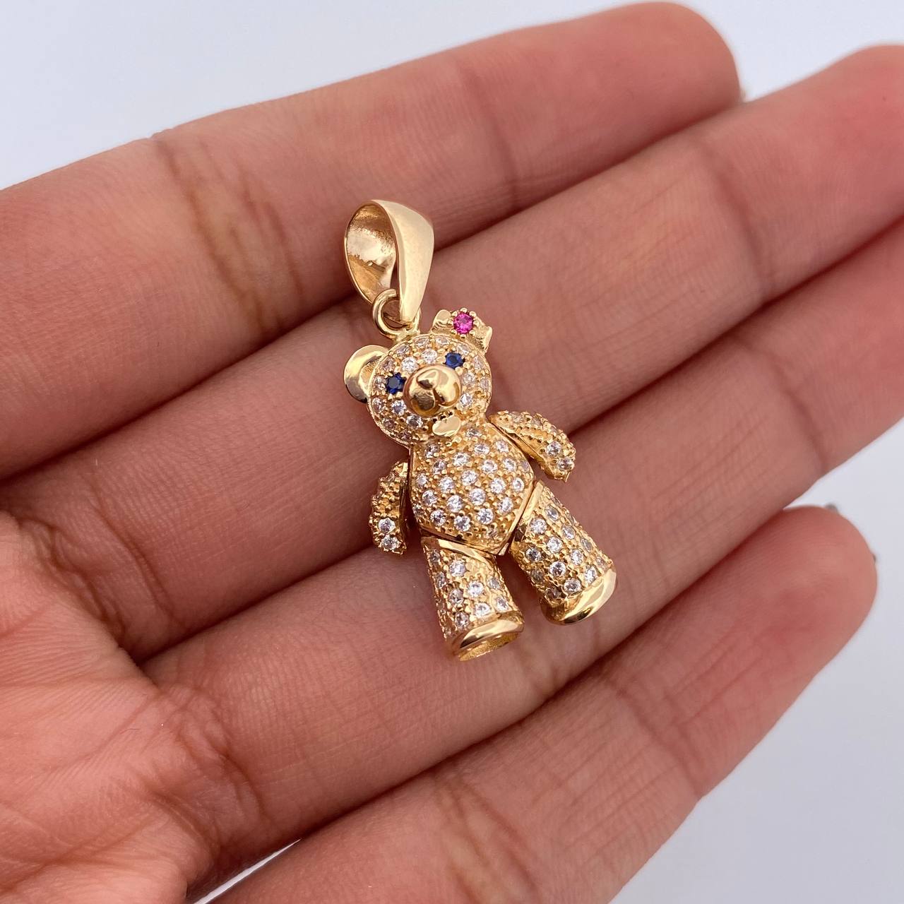 Pendant Articulated Heart Bear 4.9gr / 1.2in / 18K Gold &