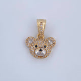 Dije Rostro Oso 2.7gr / 2cm / Oro 18K &