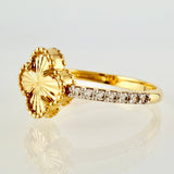 Anillo Trebol Dorado Tupido 2.05gr / T6 1/4 / Oro Amarillo Nac.Esp. 18K ©