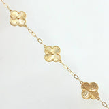 Pulso Aro Seguido Trebol Dorado 6.75gr / 7 3/4 in / 11mm Oro Amarillo Nac.Esp. 18K