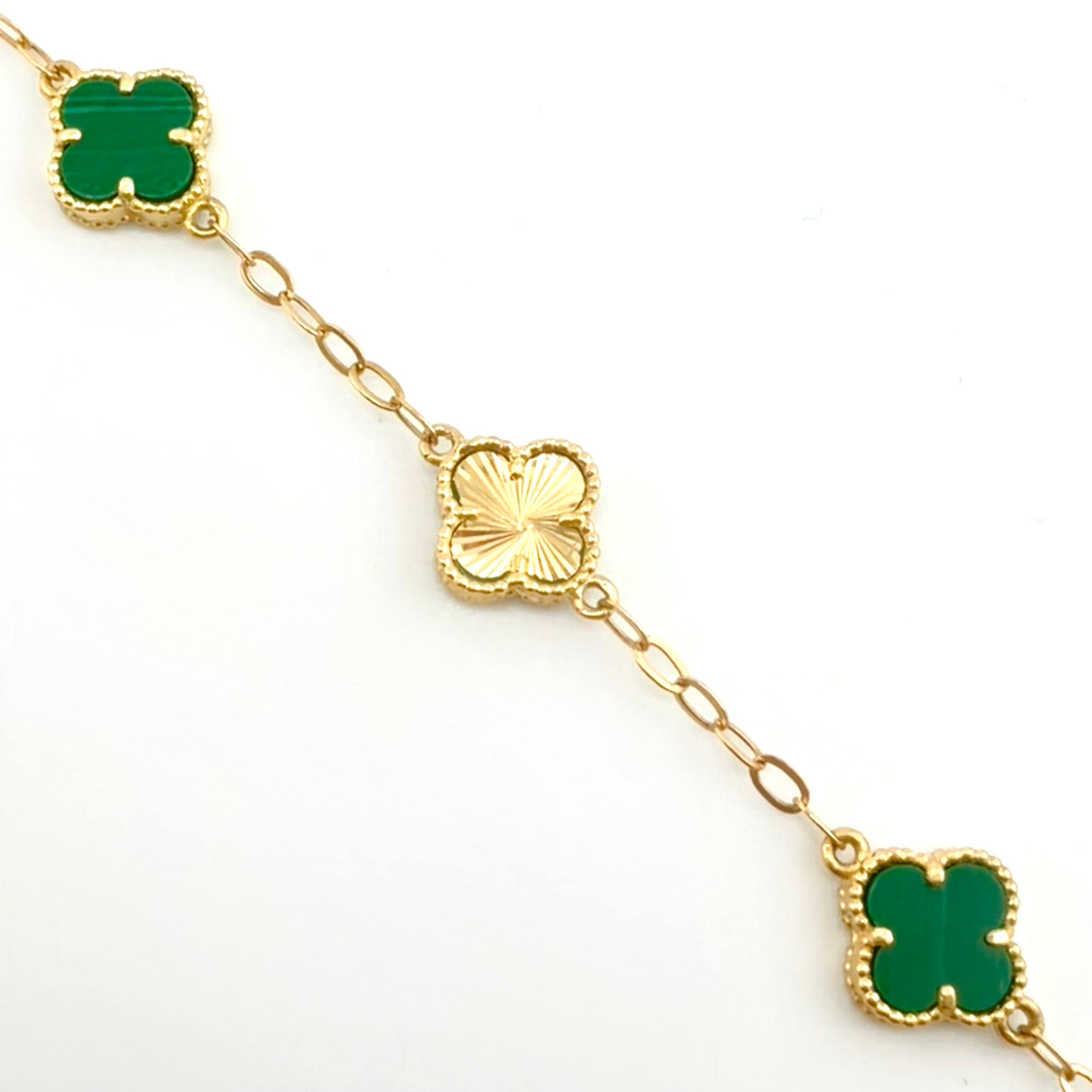 Classic Link Bracelet Double-Sided Clover 6gr / 7 3/4 in / 9.7mm 18K Yellow Gold Nat.Sp.