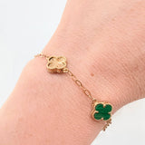 Classic Link Bracelet Double-Sided Clover 6gr / 7 3/4 in / 9.7mm 18K Yellow Gold Nat.Sp.