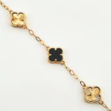 Pulso Aro Seguido Trebol Doble Faz 4.15gr / 7 3/4 in / 9.7mm Oro Amarillo Nac.Esp. 18K