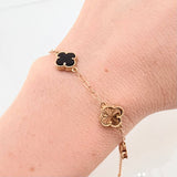 Pulso Aro Seguido Trebol Doble Faz 4.15gr / 7 3/4 in / 9.7mm Oro Amarillo Nac.Esp. 18K