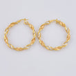 Hoop Earrings Entorcharda Matte 3.7 g / 1 1/2 in Three Golds 18K