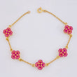 Classic Link Bracelet Clover Flower 6.4 g / 7 in / 9.6 mm Yellow Gold 18K