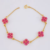 Classic Link Bracelet Clover Flower 6.4 g / 7 in / 9.6 mm Yellow Gold 18K