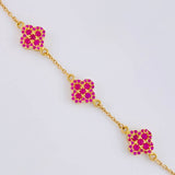 Classic Link Bracelet Clover Flower 6.4 g / 7 in / 9.6 mm Yellow Gold 18K