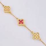 Pulso Flor Trebol 8.6 g / 7 1/4 in / 11.6 mm Oro Amarillo 18K