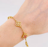 Pulso Flor Trebol 8.6 g / 7 1/4 in / 11.6 mm Oro Amarillo 18K