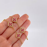Pulso Aro Seguido Flor Trebol 8.55 g / 7 3/4 in / 11.7 mm Oro Amarillo 18K