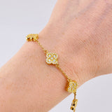 Pulso Flor Trebol 7.1 g / 7 3/4 in / 9.75 mm Oro Amarillo 18K