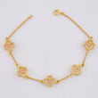 Pulso Aro Seguido Flor Trebol 6.9 g / 7 1/4 in / 9.7 mm Oro Amarillo 18K