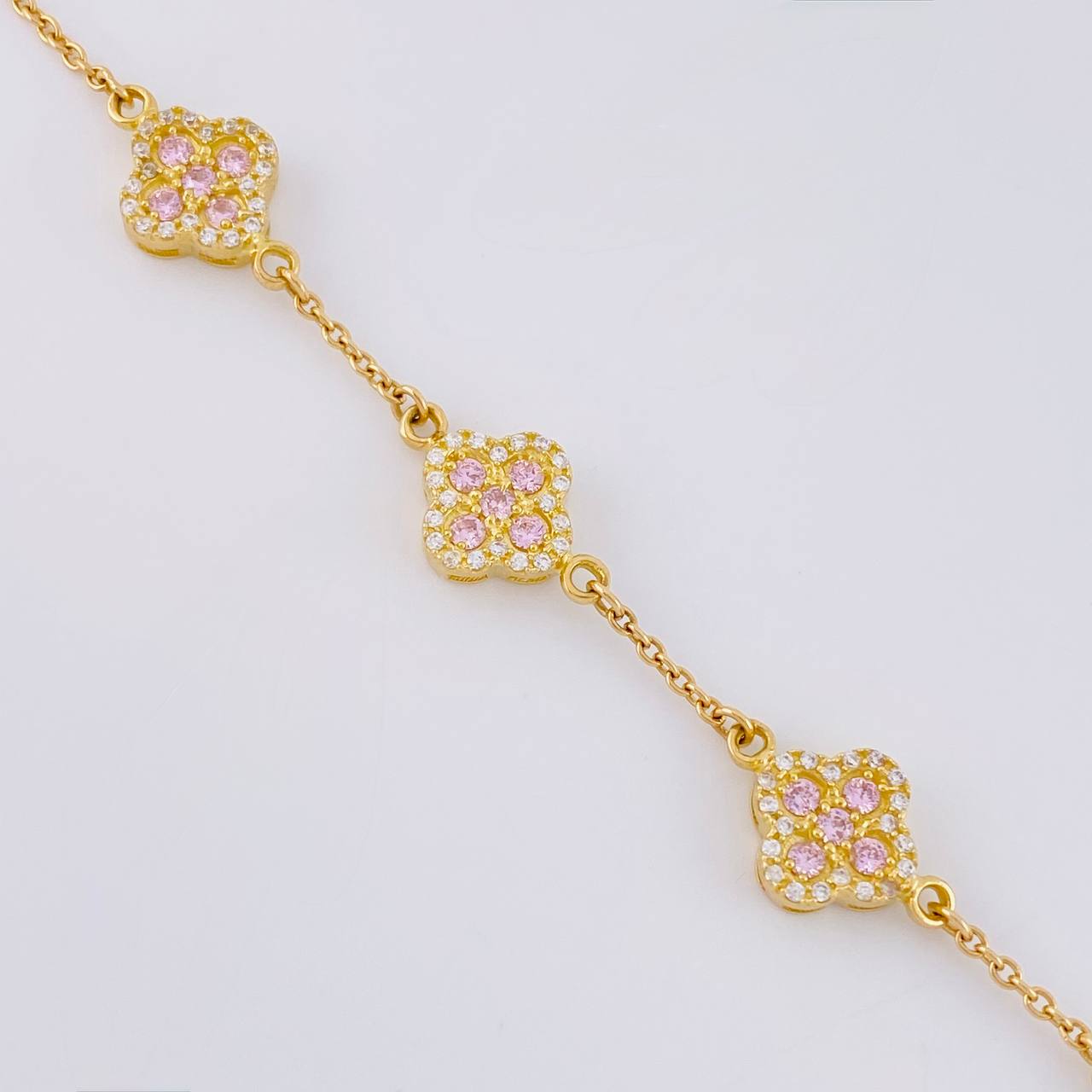 Pulso Flor Trebol 6.85 g / 7 1/2 in / 9.8 mm Oro Amarillo 18K