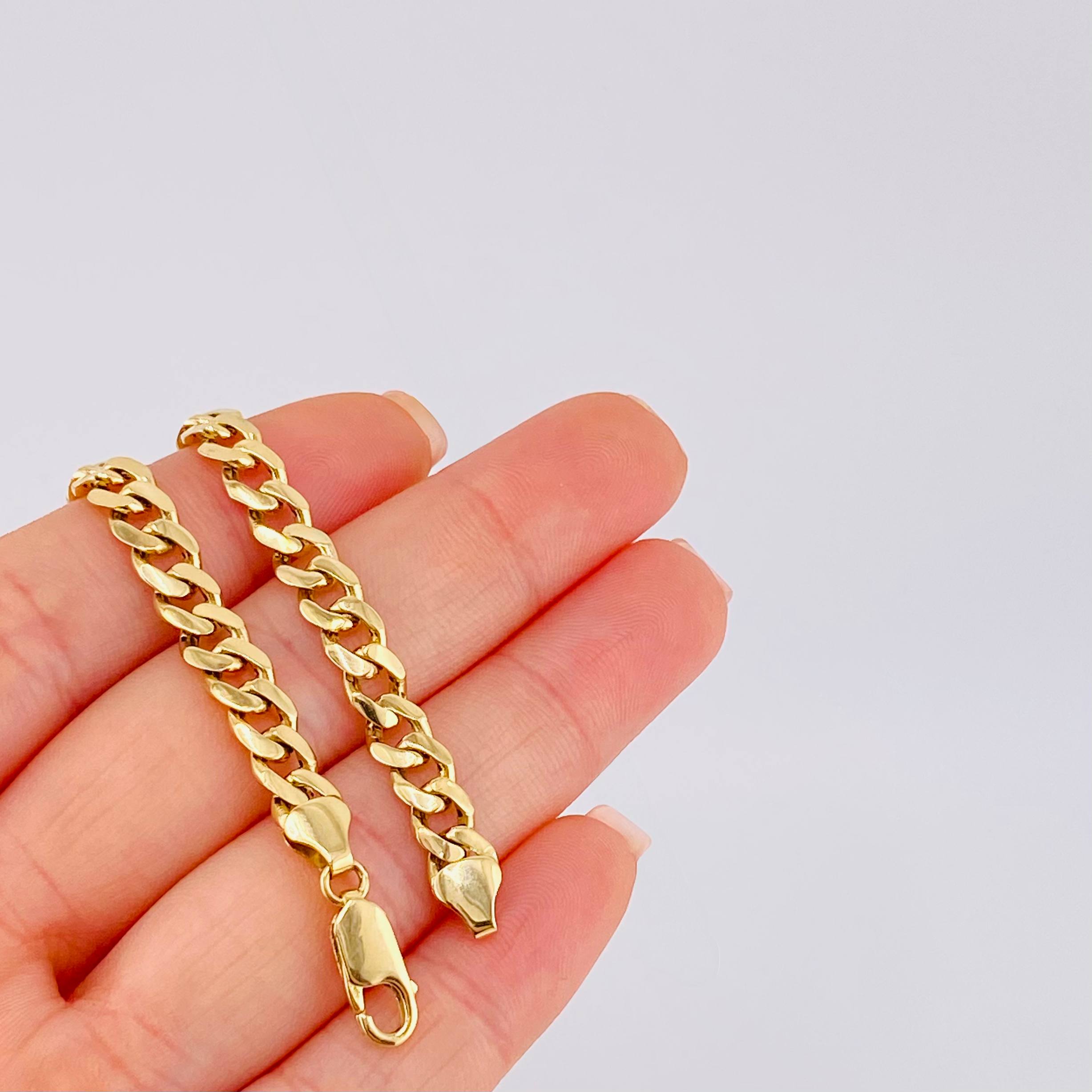 Pulso Cubano 8.7gr / 8 1/4 in / 6.2mm Oro Amarillo +1 18K ©