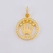 Dije Corona Circular Tupida 1.15gr / 1 in / Oro Amarillo 18K *