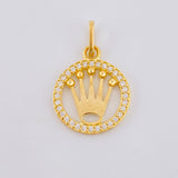 Dije Corona Circular 1.2gr / 1 in / Oro Amarillo 18K ©