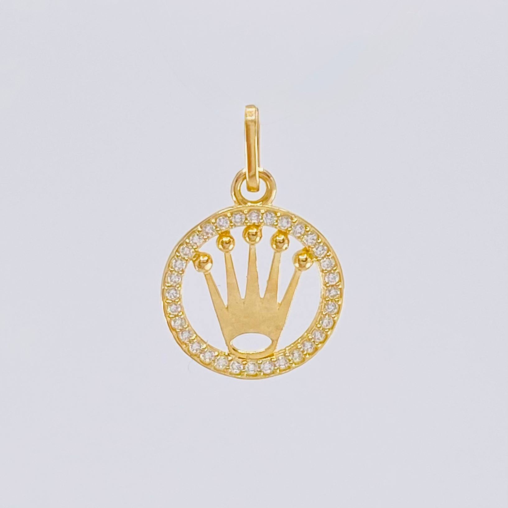 Dije Corona Circular 1.2gr / 1 in / Oro Amarillo 18K ©