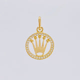Dije Corona Circular Tupida 1.15gr / 1 in / Oro Amarillo 18K *