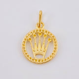 Dije Corona Circular Tupida 1.15gr / 1 in / Oro Amarillo 18K *
