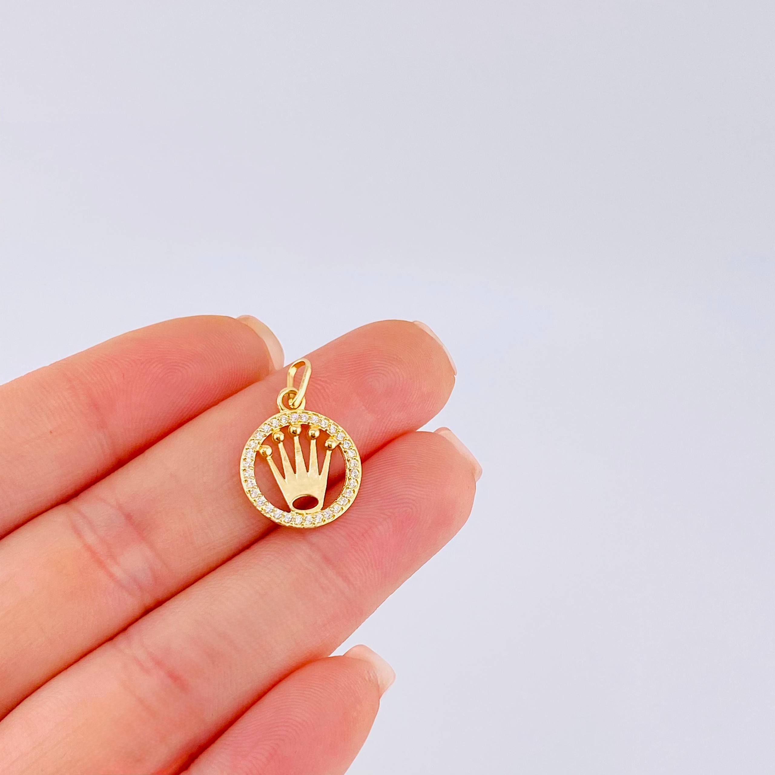 Dije Corona Circular 1.2gr / 1 in / Oro Amarillo 18K ©
