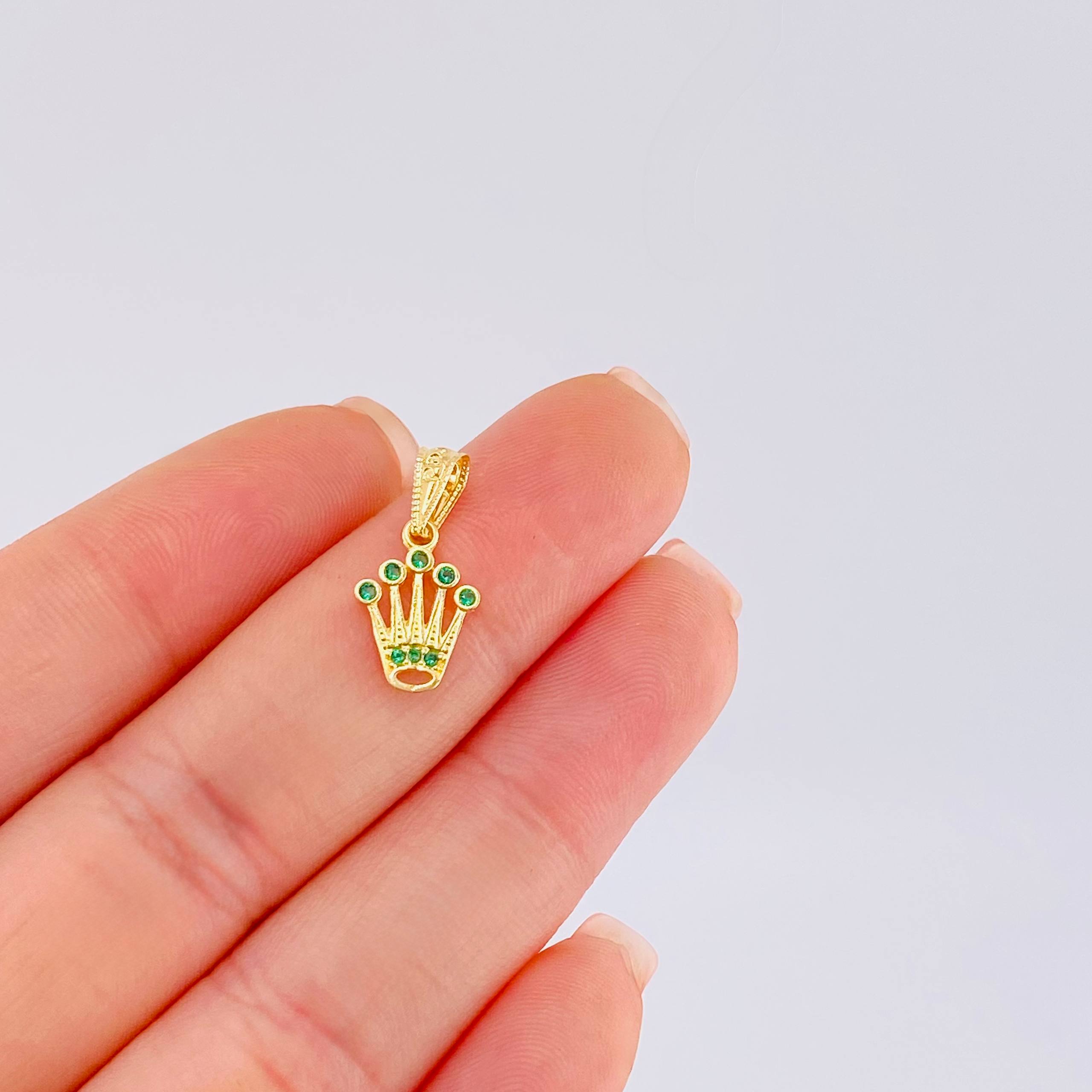 Dije Corona 0.8gr / 3/4 in / Oro Amarillo 18K *